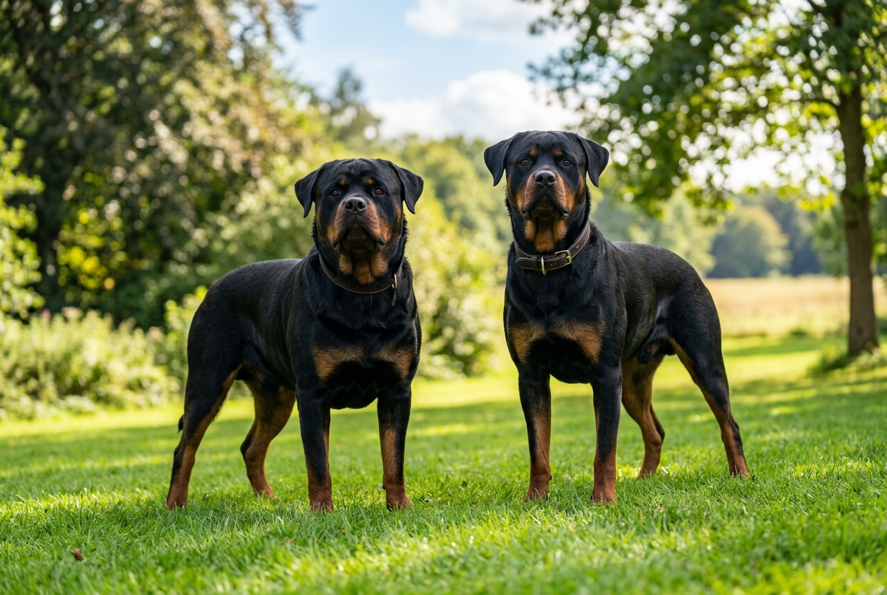Rottweiler Alemán vs. Rottweiler Americano: Guía Completa de Diferencias, Tamaño y Temperamento