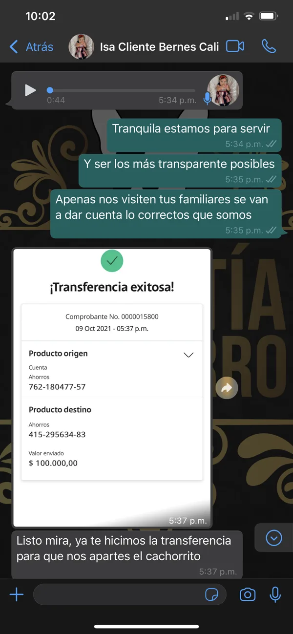 Comprobante de transferencia