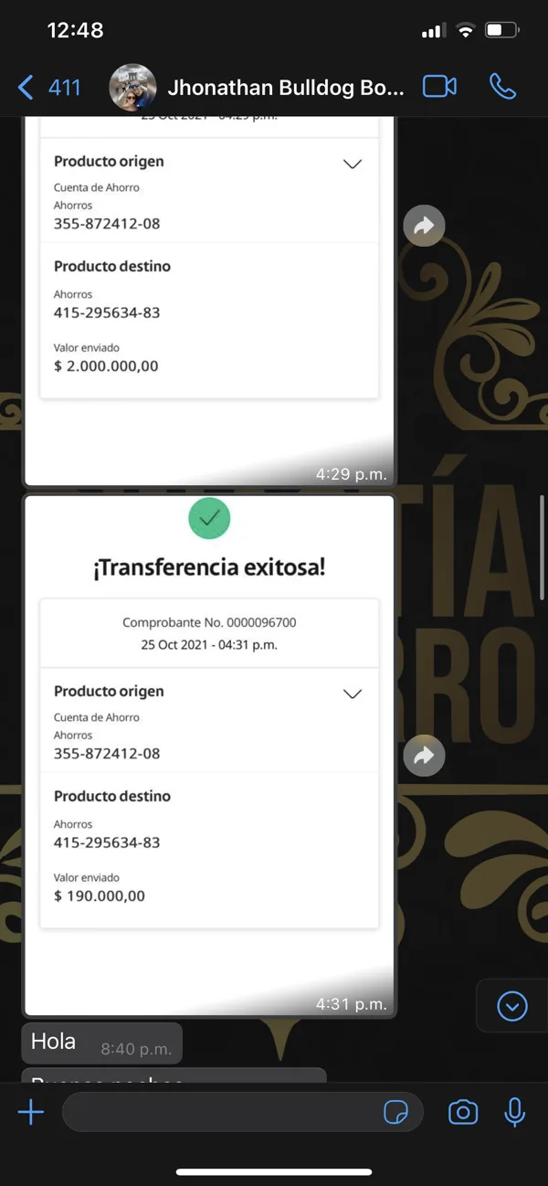 Comprobante de transferencia